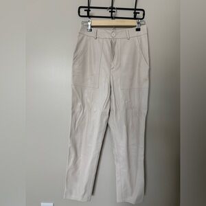 Cream Pleather Pants